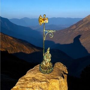 Vintage Bronze Japanese Japan Samurai Warrior Katina Ninja Patina Candle Holder